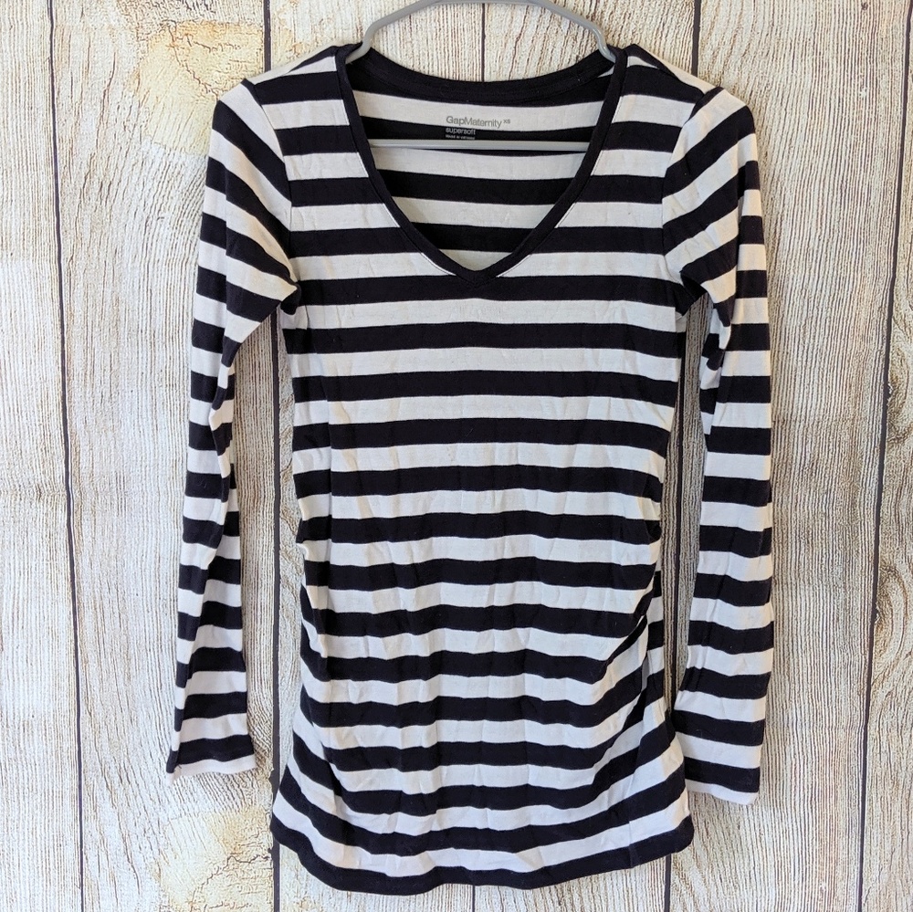 Long Sleeve Striped Maternity Top GAP